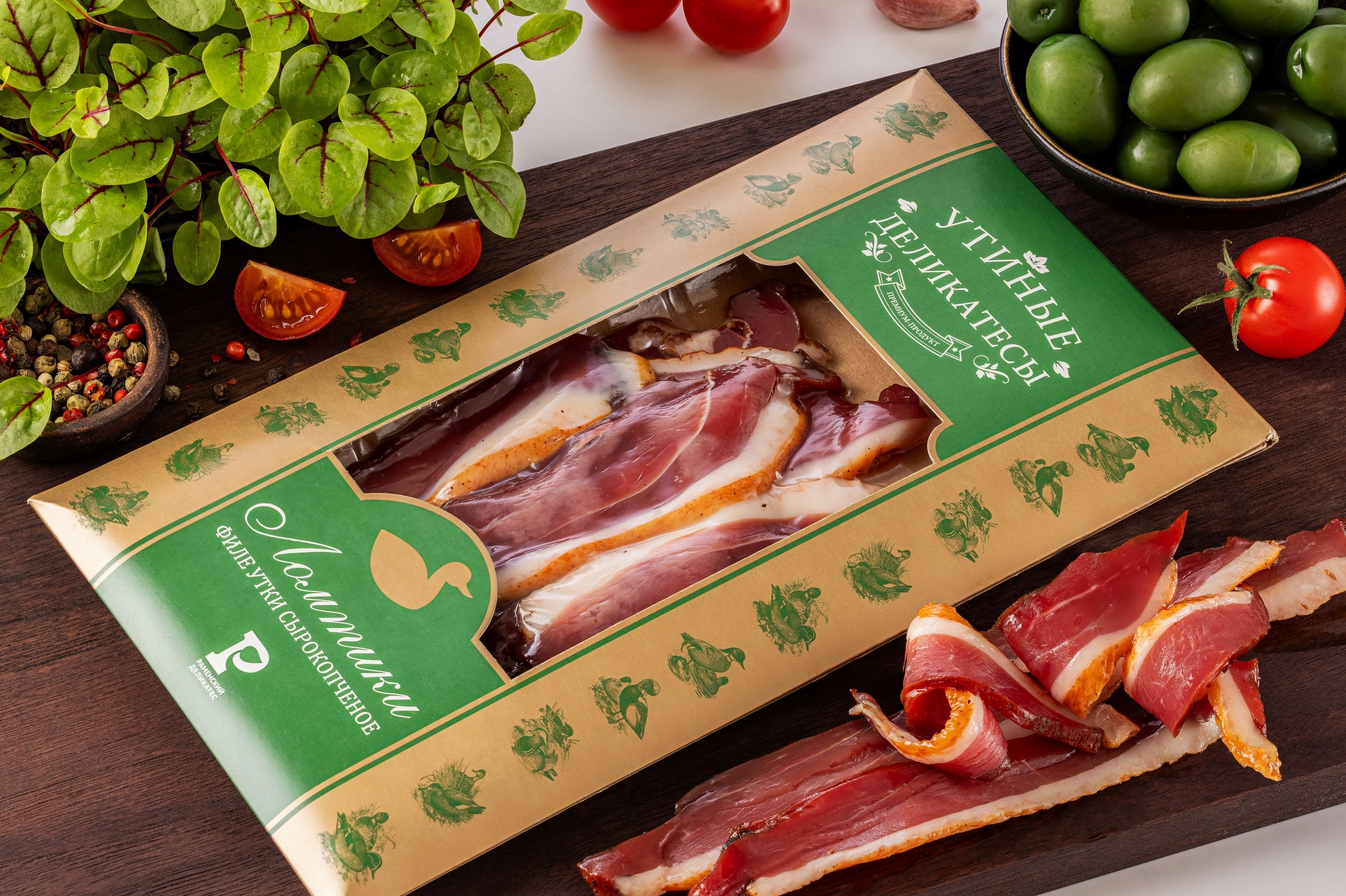 Филе утки сырокопченое нарезка 100 г