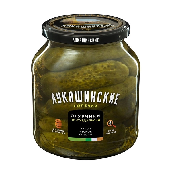 Огурчики Лукашинские закуски малосольные По-суздальски 670 г
