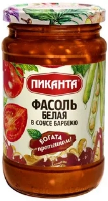 Фасоль Пиканта белая в соусе барбекю 390 г