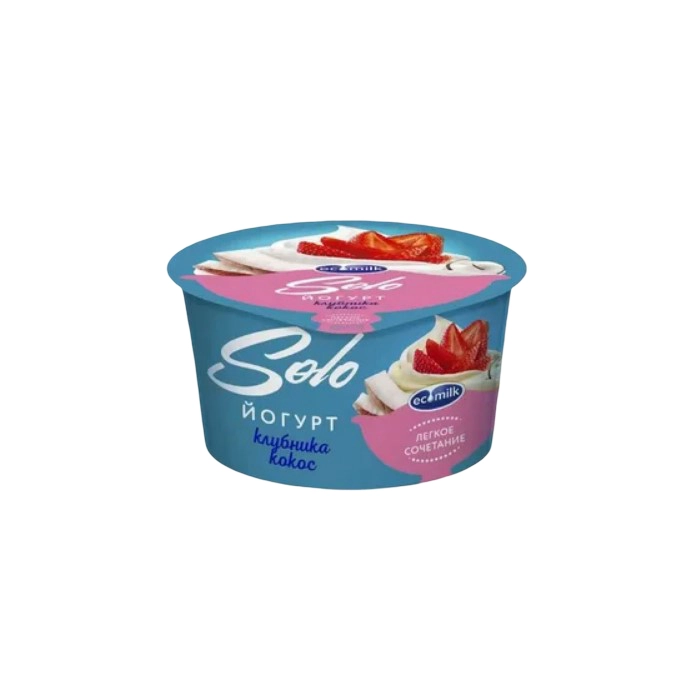 Йогурт Экомилк Соло Клубника-Кокос 4.2% 130 г