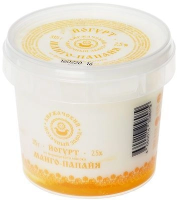 Йогурт Киржачский Манго-Папайя 2.5% 315 г